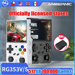 Portable Game Players 512G ANBERNIC RG353V 3.5 INCH 640*480 Handheld Game Uilt-in 20Simulator Retro Player Handle Android 11 Linux OS HD 100 000 Game 230812