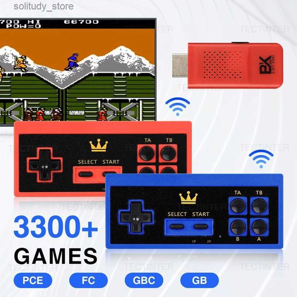 Reproductores de juegos portátiles Consola de videojuegos King 4K de 8 bits con 3300+ PC para juegos incorporada FC GBC HD TV Consola de juegos portátil Tablero de juegos inalámbrico Q240326