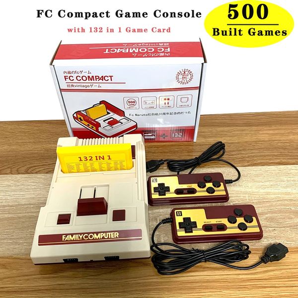 Joueurs de jeux portables Console vidéo 8 bits intégrée à 500 jeux classiques TV Consola Cartouche de support pour FC Retro Gaming 231206