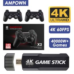 Jogadores de jogos portáteis Ampown GD10 Retro Console 4K 60fps Saída Baixa latência TV Stick Dual Handle Home Para PS1 PSP 230503
