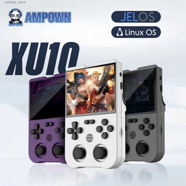 Joueurs de jeux portables Ampown XU10 ordinateur de poche 3,5 pouces écran I batterie 3000mAh console de jeu vidéo portable rétro intégrée dans le système Linux Q240326