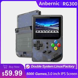 Portable Game Players Anbernic New RG300 Retro Game Console IPS Screen 5000 Video Games 64G FW OS Tony 2.2 Systeem Portable Handheld Consola Player T220916