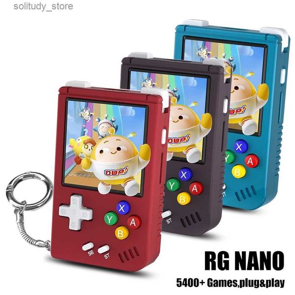 Joueurs de jeux portables ANBERNIC RG Nano Retro Console de jeu portable RGNano Portable Mini Aluminium 1,54 pouces I Écran 64G 5400 Haut-parleur haute fidélité de jeu Q240326