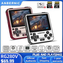Draagbare Game Players ANBERNIC RG280V Retro Games 16G/64G-5000 Games 2.8 Inch IPS Scherm Retro Draagbare Mini Handheld Game Console Kinderen Gift 280 V 230715