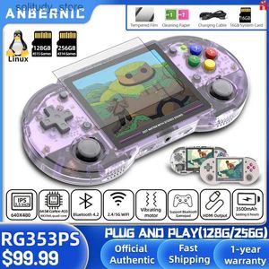 Joueurs de jeux portables Anbernic RG353 64 bits Console de jeu portable Système Linux 3,5 pouces I Screen Retro Game Player HDMI-compatible 2.4G / 5G Wifi Q240326