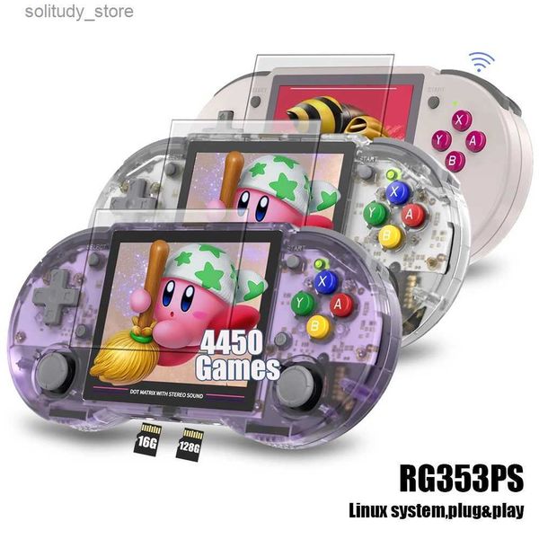 Joueurs de jeux portables Anbernic RG353 Console de jeu portable rétro 3,5 pouces I Screen Système Linux RK3566 Puce 16 + 128G Carte TF Pré-installée Jeu 4K Q240326