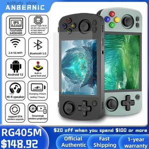 Joueurs de jeux portables Anbernic RG405M Console de jeu portable en métal Système Android 12 Unisoc Tiger T618 4 pouces I Screen Game Player Support OTA Update Q240326