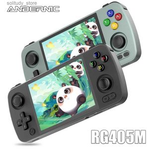 Joueurs de jeux portables Anbernic RG405M Console de jeu portable rétro en alliage d'aluminium CNC Système Android 12 4,0 pouces I Support d'écran tactile 5G WiFi Q240326