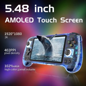 Draagbare gamespelers ANBERNIC RG556 Retro draagbare gameconsole 64bit Android 13-systeem Unisoc T820 5,48-inch AMOLED-scherm Hall Joystick Game Player Q240326