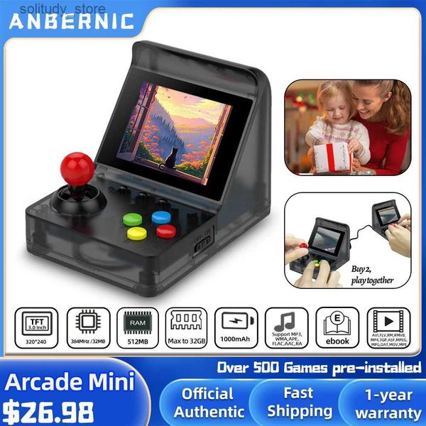 Joueurs de jeux portables ARCADE MINI Meilleur populaire 32 bits Mini Arcade Retro Console portable portable classique joueur 500 jeux pour enfants Q240326