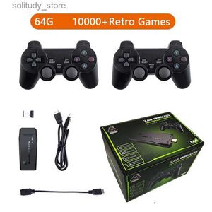 Reproductores de juegos portátiles Boyhome Consola de videojuegos inalámbrica Pantalla 4K HD en TV Proyector Monitor Clásico Retro 10000 Juegos Reproductor de doble controlador Q240326