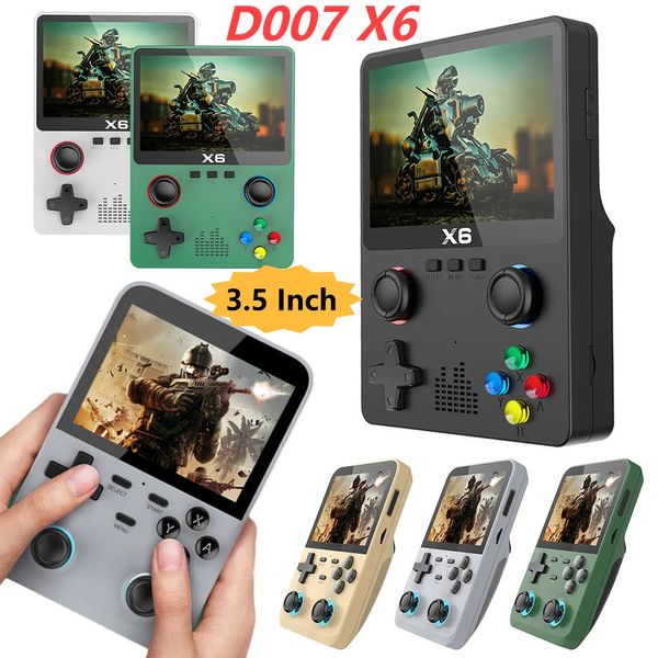 Lecteurs de jeux portables D007 Joueurs de jeux portables Console de jeu à écran IPS de 3,5 pouces Lecteur vidéo intégré 10000 jeux Console électronique rétro portable 231114