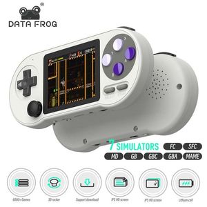 Portable Game Players DATA FROG SF2000 Portable Handheld Game Console 3 inch Retro Game Consoles Built-in 6000 Games Classic Mini Video Games for Kids 230715