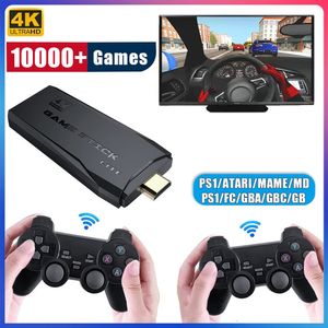 Portable Game Players Double Wireless Controller Video Console 2.4G Stick 4K 10000 Games 64 GB 32 GB Retro voor PS1/GBA Boy Gift 221022