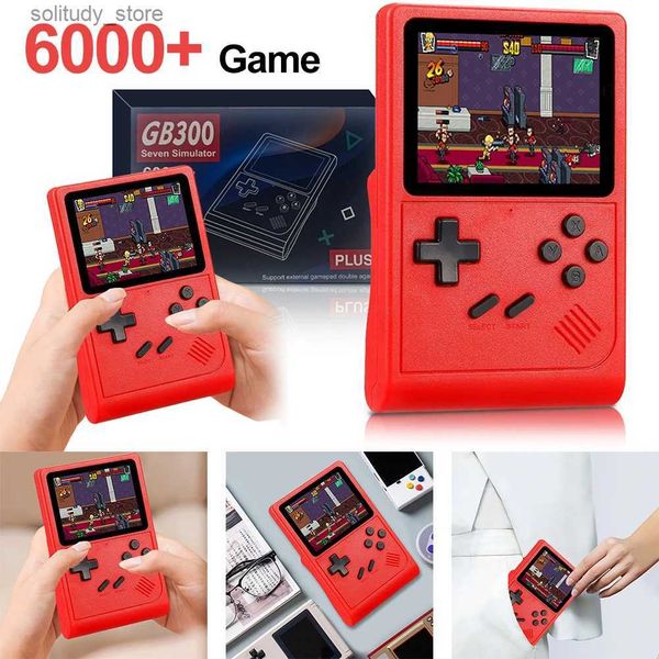 Joueurs de jeux portables Console de jeu vidéo rétro GB300 TV avec mini console de jeu vidéo intégrée 8G écran 3,0 pouces 6000 + jeux 800mAh cadeau garçon et fille Q240326