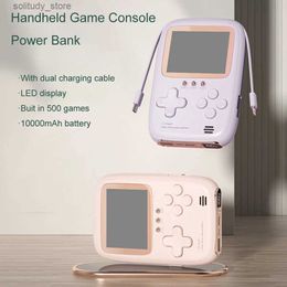 Joueurs de jeux portables Console de jeu portable Banque d'alimentation 2 en 1 10 000 mAh avec trésor de charge à double ligne Jeu pour enfants rétro nostalgique Q240326
