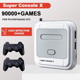 Draagbare gamespelers KINHANK Box Super Console X Retro Video Ondersteuning 90000 Games 50 Emulators voor PS1 PSP MAME DC met controllers 231007