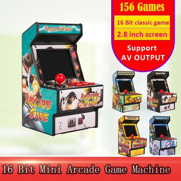 Reproductores de juegos portátiles Mini Arcade Consola de juegos portátil Pantalla de 2,8 pulgadas Construida en 156 Juegos retro Consola de videojuegos portátil de 16 bits para salida Sega AV 230714