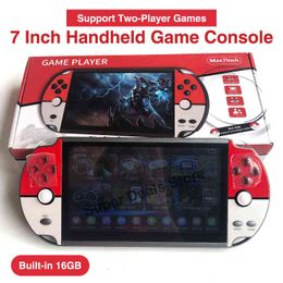 Joueurs de jeux portables NOUVEAU Portable 7 pouces console de jeu Double Rocker 16 Go Console de jeu vidéo rétro portable pour GBA / NES T220916