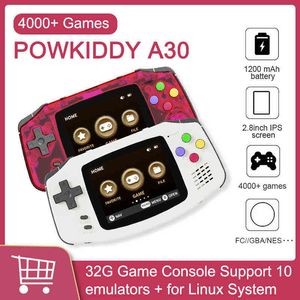 Reproductores de juegos portátiles POWKIDDY A30 Consola de mano Pantalla IPS HD de 2,8 pulgadas 32G Reproductor de niños integrado de 4000 s T220916