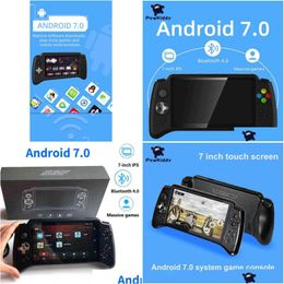 Joueurs de jeux portables Powkiddy Nouveau produit X17 Android Handheld 7 pouces Large-Sn PSP Console DC / Ons / Ngpmd Arcade H220426 Drop Delivery Othba