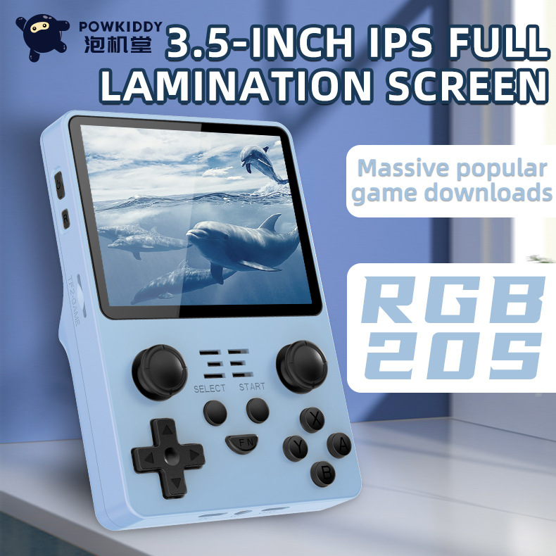 Taşınabilir Oyun Oyuncuları Powkiddy RGB20S Retro Konsol Açık Kaynak Sistemi 3.5 inç IPS Ekran Elde Taşınma Videosu 15000 16GB+128GB PSP FC Nostalji Oyunları