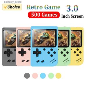 Joueurs de jeux portables Mini console de jeu vidéo portable rétro 8 bits 3,0 pouces couleur LCD lecteur de jeu couleur pour enfants avec 500 jeux intégrés Q240326