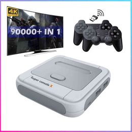 Joueurs de jeux portables Retro Super Console X Mini / TV Console de jeu vidéo pour PSP / PS1 / MD / N64 WiFi HD Out avec 90000 jeux 2.4G Double contrôleur sans fil T220916