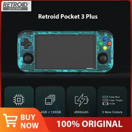 Joueurs de jeux portables Retroid Pocket 3 Plus 4,7 pouces Console de jeu portable 4G128G Android 11 Écran tactile Portable 2.4G5G Wifi 4500mAh 618 DDR4 Cadeaux 231218