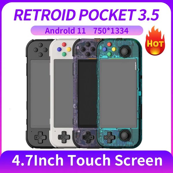 Joueurs de jeux portables Retroid Pocket 3 Plus 3 consoles de poche 4,7 pouces 4G128GB Android 11 RP3 consoles de jeux vidéo rétro portables Player Box 231218