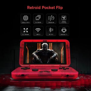 Reproductores de juegos portátiles Retroid Pocket Flip 47 pulgadas Pantalla táctil Reproductor de mano 4G128G Wifi Android 11 Consola de video 5000mAh Refrigeración activa 230830