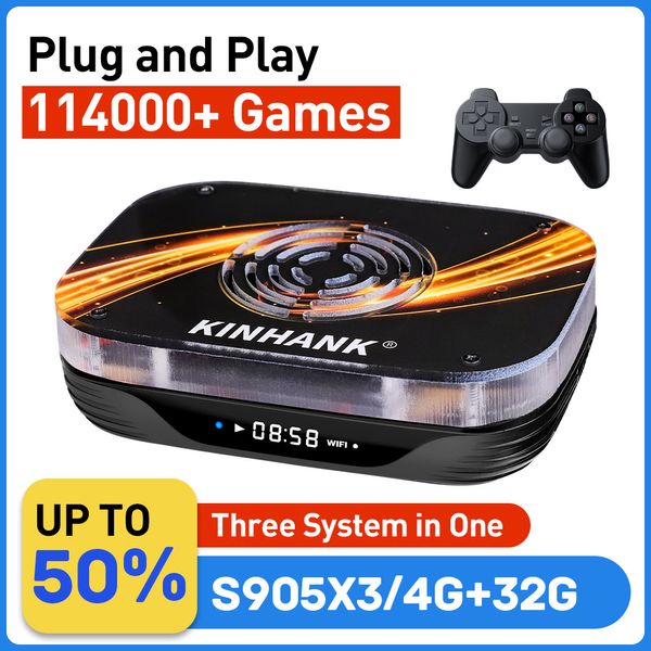 Joueurs de jeux portables Super Console X3 Plus rétro pour PSP PS1 N64 DC 114000 s4K 8K HD TV Box lecteur vidéo double Wifi 230503