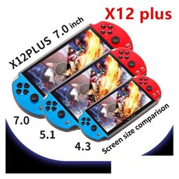 Joueurs de jeux portables Consoles vidéo Lecteur X12 Plus 7 pouces Sn Console de jeux de poche PSP Retro Dual Rocker VS X19 X7Plus Drop Deliv Dhoy5