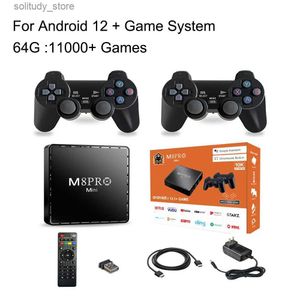 Joueurs de jeux portables Console de jeu vidéo TV Game Box Android 12.1 64 Go 11000 + jeu 8K HD Console rétro double contrôleur sans fil Console de jeu Q240326
