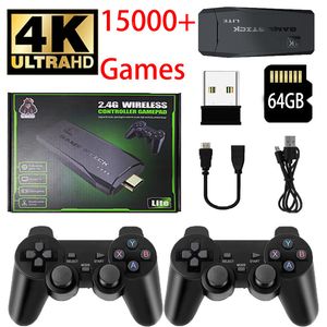 Reproductores de juegos portátiles Consola de videojuegos Controlador inalámbrico para M8 4K HD 64G Retro PS1 / GBA / SNES / MD / Neogeo / MAME Consola de juegos 15000 incorporada 230715