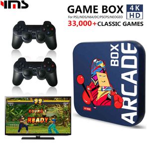 Draagbare gamespelers Videogameconsole voor NDS/PS1/DC/SEGA Ingebouwde 33000 Gaming Draadloze controller Arcade Box Plug and Play 4K HD-weergave op tv T220916