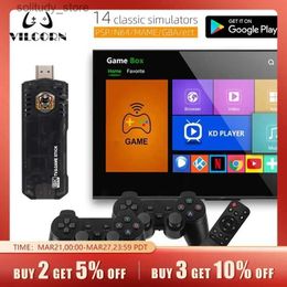 Draagbare Game Spelers VILCORN TG8 TV Game Stick 4K HDR Wifi Fire TV Stick Vintage Game Console 1/P/N64/GBA Android TV Box Q240326