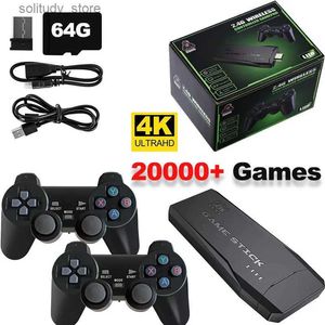 Joueurs de jeux portables Console vintage 4k 20000 Jeu Console de jeu vidéo portable M8 Game Stick TV Mini lecteur portable Contrôleur sans fil Cadeau de Noël Q240326