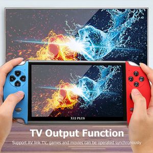 Portable Game Players X12 PLUS Handheld Game Console 7.1 inch HD Screen Portable Retro Video Gaming Player Built-in 10000 Classic Games 230715