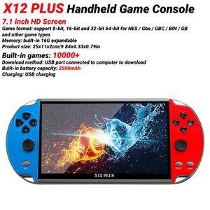 Portable Game Players X12 PLUS/X7PLUS/X50 Handheld Game Console 7.1 inch HD Screen Portable Retro Video Game Console Built-in 10000 Classic Games 231114