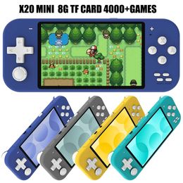 Draagbare gamespelers X20 MINI Handheld Game Players 6000 Draagbare videogamesconsole 8GB Retro Stick Mini Arcade Gaming Ips Scherm HD 10 Emulators 231114