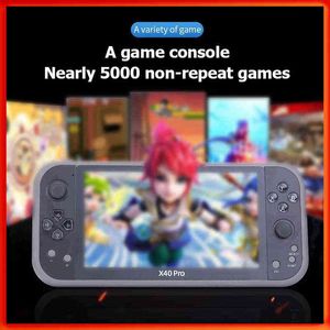 Portable Game Players X40 Pro Video 7 inch LCD Double Rocker Handheld Retro Console MP4 Player TF -kaart voor GBA/NES 5000 T220916