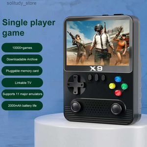 Draagbare gamespelers X9 retro draagbare mini-handheld videogameconsole 10000 + gameconsole 2000 mAh / 6000 mAh 3,5 inch I-scherm kinderkleurenarcade Q240326