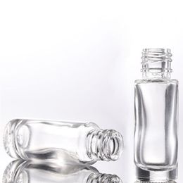 Bouteille de rouleau en verre portable 5 ml bouteilles transparentes avec billes en acier inoxydable pour parfums d'huiles essentielles Hvhqx