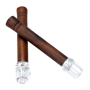 Accessoire de tuyau de fumée en verre portable One Hitter Embouchure amovible en bois de noyer