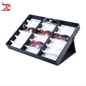 Draagbare Glazen Opslag Vitrine Doos 18 Stuks Lenzenvloeistof Zonnebril Optische Display Organizer Frame Tray2048