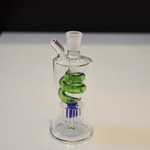 Draagbare Glaswerk Waterpijp Roken Kleurrijke Mini Glass Burner Bubbler Fles met 10mm Olie Kommen Percolater Bubbler Water Pijpen Tabak Kom Toebehoren Groothandel