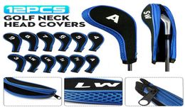 Couvre-club de golf portable Cover Iron Set Headvers avec Zipper 12pcs WearResistant Golfs Head Protector Cover Accessoires de golf 2201642099