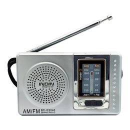 Portable Ham Radio Pocket Grootte Telescopische antenne Batterij Powered Mini Multifunctionl AM FM Radio voor Elder BC-R2048