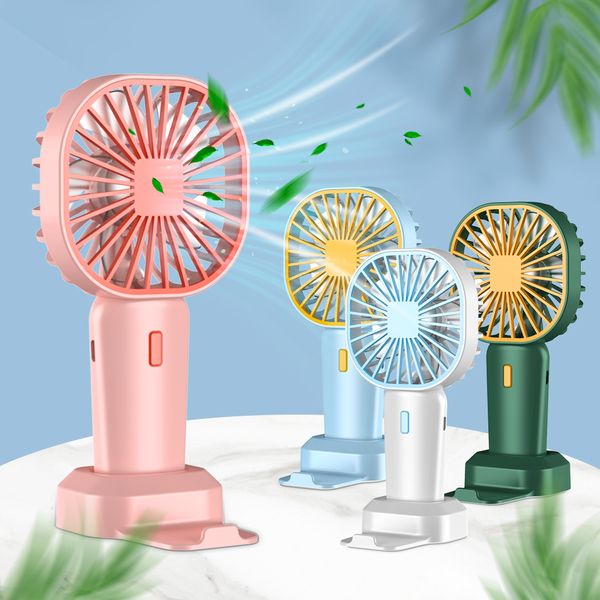 Ventilador de mano portátil, Mini ventilador USB de refrigeración recargable con soporte para teléfono para verano, oficina, hogar, ventilador enfriador al aire libre, ventiladores de escritorio